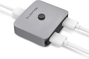 LENTION HDMI Switch Conmutador HDMI Bidireccional de Aluminio 4K@60Hz 2x1/1x2, sin Necesidad de Alimentación Externa, para iPad Pro 2018, Macbook Air/Pro, Windows, Chrome, Linux, HDTV, TV Box, etc.