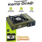 Portatif Kamp Ocağı 2.3kW Kırmızı | Taşınabilir Tekli Gazlı Ocak | R&uuml;zgar Ge&ccedil;irmez