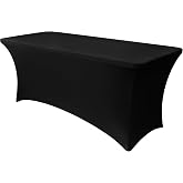 Obstal 6ft Stretch Spandex Tablecloth for Standard Folding Tables, Universal Rectangular Tablecloth Protector for Weddings Ba