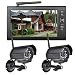 Produktbild ieGeek 7 Zoll Bildschirm digitale 2.4G Wireless Baby Monitor System, 4 Kanal Audiovideogerät Quad DVR Sicherheits Kit mit 2pcs wasserdichte IR-Nachtsicht Kameras