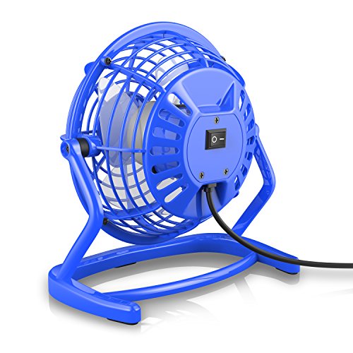 CSL – USB Ventilator | Tischventilator / Fan / Lüfter | optimal für den Schreibtisch inkl. An/Aus-Schalter | PC / MAC / Notebook | in blau - 4