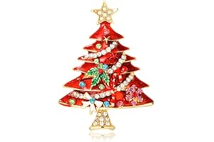 IMINI Spilla Albero di Natale con Strass per Donne e Ragazze Spille con Stella in Cristallo CZ Spille con Diamanti Colorati per Accessori di Abbigliamento Ornamenti Natalizi Gioielli per Feste