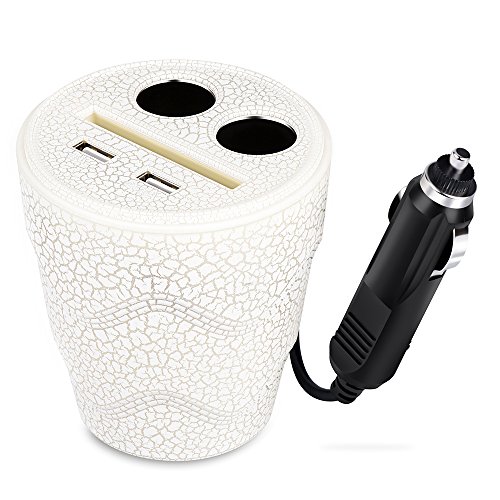 Car-Cup-ChargerGOGO-ROADLESS-USB-Car-Charger-12V-Car-Power-Adapter-Dual-USB-Ports-31A-with-Car-Cigarette-Lighter-Socket-for-Apple-iPhone-7-7-PlusiPad-Air-2Samsung