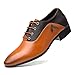 Produktbild Apragaz Mode Herren Schnürschuhe Schwarz Ferse Business Oxfords Mit PU Leder Spleiß Atmungsaktive Leinwand Vamp (Color : Orange, Größe : 42 EU)