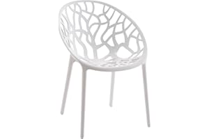 ‎CLP CLP Gartenstuhl Hope Aus Kunststoff I Wetterbeständiger Stapelstuhl Mit Einer Max. Belastbarkeit Von 150 kg, Farbe:weiß