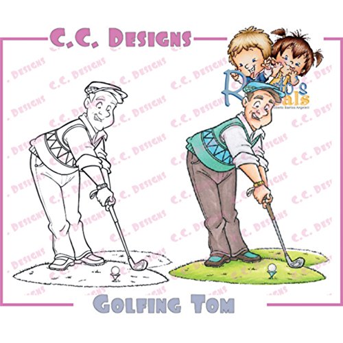 C.C. Designs Foam Roberto's Amigas Cling Stamp 4.25-inch x 3-inch Golfing Tom
