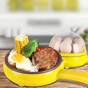 Electric Egg Boiler and Steamer Cum Omelette Frying Pan (Multicolour)