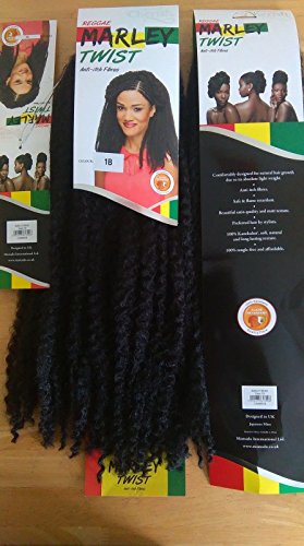 Cherish Marley Braid. Afro Kinky Bulk Hair Twist. Black Colour 1B
