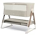 Mamas & Papas Lua Bedside Crib, Removable Bassinet, Drop-down Sides, includes Mattress, 0-6 Months, Beige