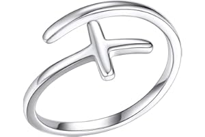PROSILVER Anillo de Dedo Ajustable Plata 925 con Detalles, Anillo de Cruz Cadenas Banda Luna Estrella Nudo Celta, Anillo de Boda para Mujeres Hombres (Con Caja de Regalo)