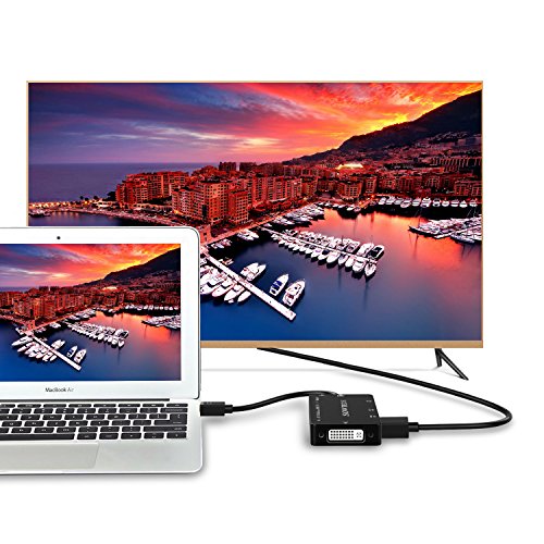 4 in 1 Mini DisplayPort Adapter, SOWTECH Vergoldet 4 in 1 Mini DP / Mini DisplayPort auf HDMI, DVI, VGA, Audio Male zu Female Kabel HDTV Adapter Konverter - 8