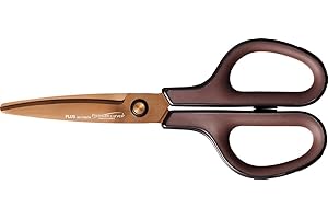 PLUS Japan Fitcut Curve Forbici Premium Titanio ANTIADERENTI, Marroni, lame curve, affilate, a lunga durata, 17,5 cm