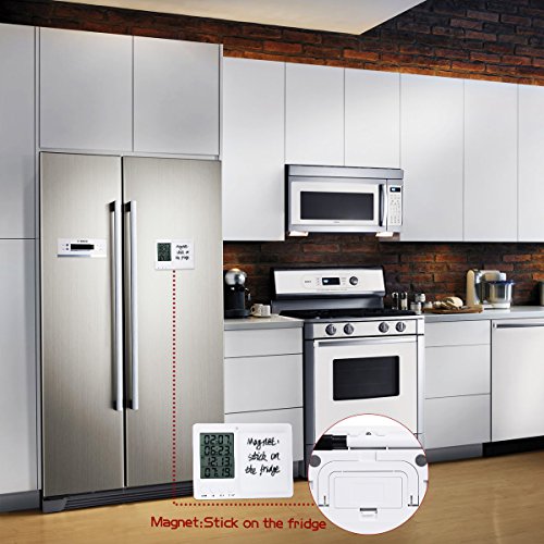 YYGIFT ® 4-fach Digitaler Küchentimer Küchenuhr Elektronischer Timer Eieruhren mit der Weißwandtafel Schreibstift Radierschwamm Vier Kanälen beim Lernen und in der Küche - 4