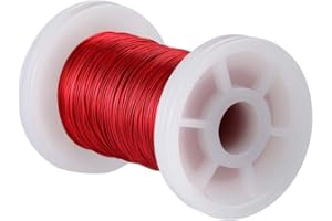 BNTECHGO 28 AWG-Magnetdraht – emaillierter Kupferdraht – emaillierter Magnetwickeldraht – 57 g – 0.02 cm Durchmesser, 1 Spule, rot, weit verbreitet für Transformatoren, Induktoren