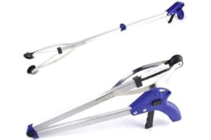 LUOJI Litter Picker Aluminum Reacher Grabber Tool Foldable Pickup Tool Litter Grabber Picker Long Handy Mobility Aid Reaching Assist Tool For Trash Pick Up For Elderly