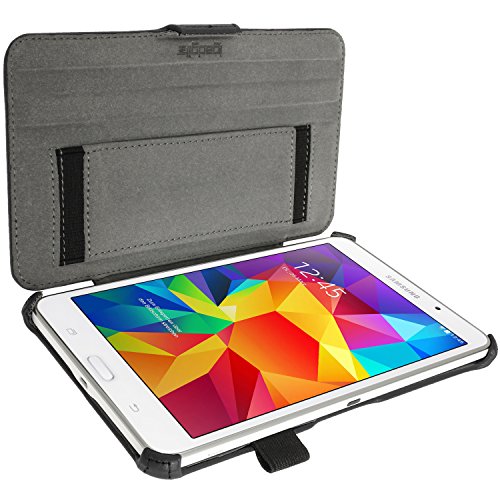 igadgitz Premium Schwarz PU Leder Tasche für Samsung Galaxy Tab 4 8.0″ SM-T330 mit Stand + Hand Strap + Auto Sleep/Wake + Displayschutzfolie - 3
