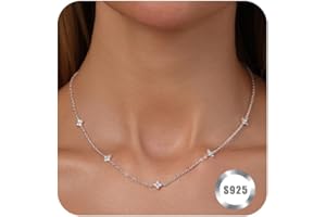 RANKEEF collier femme or avec zircone cubique, étanche Collier en argent sterling S925 collier or femme réglable,