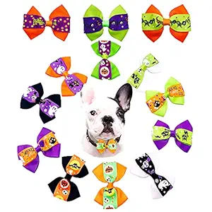 JpGdn 10pcs Dog Collar Charms for Halloween Doggy Bows Puppy Bow Ties for Small and Medium Pet Animals Cat Rabbit Bunny Bowknot for Party Holiday Bowties Attachment Accessories