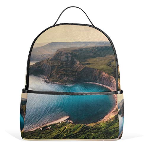 Preisvergleich Produktbild Lupinz Schulrucksack blaues Wasser Grand Mountain leicht, Polyester Büchertasche für Jungen Mädchen