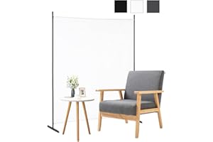 ‎MINGONE Mingone Raumteiler Trennwand Innen Garten Stellwand Balkon Sichtschutz Paravent Spanische Wand aus Stoff 1 Teilig für Büros，175x180cm, Weiß