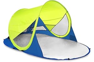 Spokey Stratus - Tienda de Playa de 195 x 100 x 85 cm, 100% poliéster con protección UV 40, Varillas de Fibra de Vidrio, autoensamblante Gracias a la función Pop-up, Fondo Impermeable, con Bolsa de