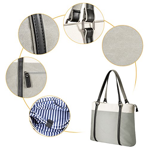 Tasche f  r Laptop  GRM Laptoptasche Schultertasche Handtasche aus Segeltuch f  r Laptop mit Bildschirmdiagonale 39 6cm Wei  -grau