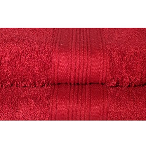NatureMark 2/4er Set Frottee Handtücher in 6 Größen & 10 Farben 500q/qm Qualität (2er Rot, Duschtuch 70x140cm)