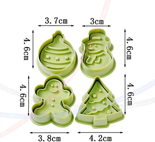 Christmas Amazing Series Cake Fondant Sugarcraft Cookies Decorating Plunger Cutter Moulds (green)
