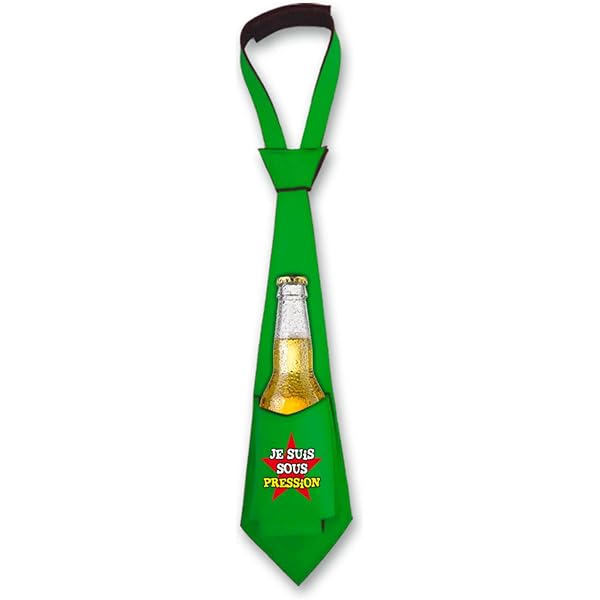 Cravate Rigolette "Mister Apéro" - Cravate Anti-Soif Drôle Et Pratique - Accessoire Décalé Pour Fêtes Et Soirées