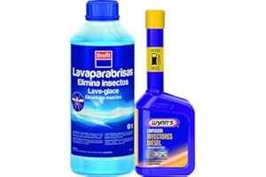 FASEBA 19329 - Pack Limpia inyectores Diesel + lavaparabrisas Elimina Insectos 325 ml + 1l