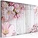 Produktbild decomonkey Akustikbild Blumen Holz120x80 cm 1 Teilig Bilder Leinwandbilder Wandbilder XXL Schallschlucker Schallschutz Akustikdämmung Wandbild Deko leise Rosa Vintage Brett Kirschblüte
