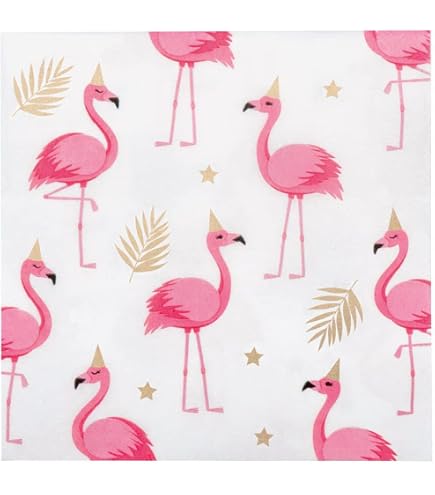 Unbekannt Flamingo Garden Motivservietten – 20 Stück, 33x33 Cm, Für Party & Deko