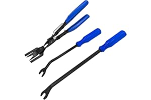 JNNJ 3 Pièces Outil Demontage Garniture Voiture, Pince à Dégrafer, Kit De Pinces à Dégrafer pour ôter Les Rivets Et Clips De Fixation, Pince à Degrafer pour Tableaux De Bord Voiture(Bleu)