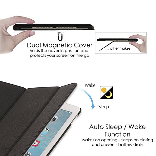 Forefront Cases® Apple iPad Pro 9.7 A1673 (Veröffentlicht März 2016) Leder Hülle Schutzhülle Tasche Smart Case Cover Stand – Rundum-Geräteschutz und intelligente Auto Schlaf / Wach Funktion – inkl. Eingabestift - 5