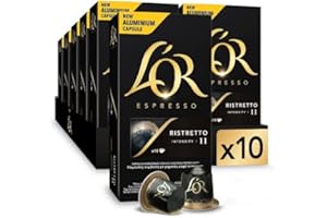 L'Or Espresso Café Ristretto Intensidad 11-100 cápsulas de aluminio compatibles con máquinas Nespresso (R)* (10 Paquetes de 1