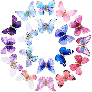 ZEPOLI - Butterfly Hair Clips Glitter ,Hair Claw Clips , Acrylic Resin Alligator Hair Clip For Women Hair Accessories ( MULTICOLOUR) (12 PCS)