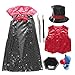 Produktbild Cosplay Kostüm Jungen Kinder Zauberer Rollenspiele Kostüm Set inkl. Hut Cape Zauberstab Zaubertricks für Halloween, Ostern, Cosplay, Partys (Alter 3-6)