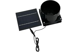 Honseadek Ventilatore ad Energia Solare, Impermeabile, Rotondo, Portatile, per Pollai, Serre, Capannoni, Animali Domestici (Ventilatore a Pannello Solare)