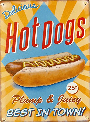 Hotdog retro advertising sign 20x30cm vintage style wall plaque
