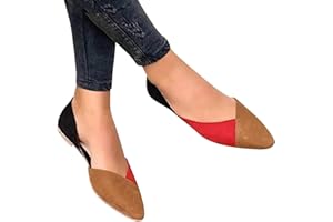 Dasongff Color-Block Ballerine Plate pour Femmes Mocassins Loafers Fermées Décontractées Élégant Femme Mocassin Antidérapant Loafer plates Ballerines Bout Pointu Mode pour Conduire, Extérieur