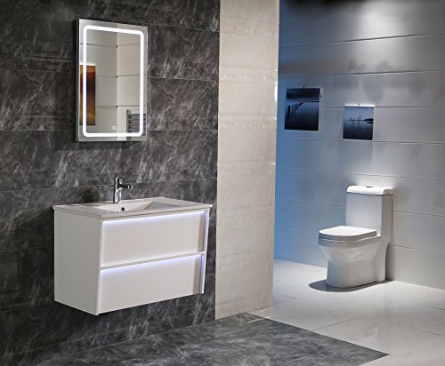 Badspiegel Lichtspiegel GS041 mit LED-Beleuchtung Touch-Schalter Wandspiegel 50x70cm Tageslichtweiß IP44 - 2