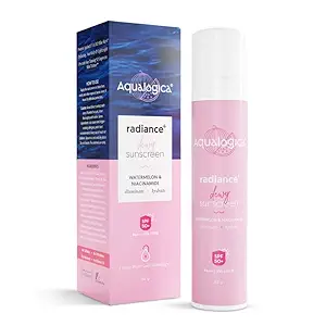 Aqualogica Radiance+ Dewy Sunscreen with Watermelon & Niacinamide | Spf 50+ |PA+++ | protects from UVA, UVB | For Complete Sun Protection | 50 g