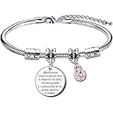 GUOYU Bracciale da Donna con Incisione,Qualunque cosa tu possa fare o sognare di fare, incominciala! L'audacia ha in sè genio