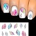 BOMIEN Feather Nail Art Water Transfer Sticker Rainbow Dreams Decal