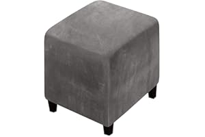 ELYSYSRL Copri Pouf Quadrato/Rettangolare Elasticizzato, Spandex Copertura Dell'Ottomano 50x50/80x80/40 x 40/90x90 Cover Moderna Copri Poggiapiedi Poltrona per Soggiorno, Morbido Lavabile Fodere per Sgabello (