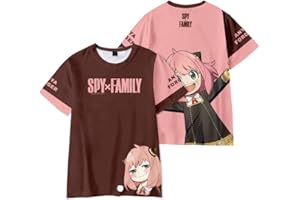 LKY STAR Anime T-Shirt Spy x Family Merch Impreso en 3D Tops Niño Niña Cosplay Manga Corta tee