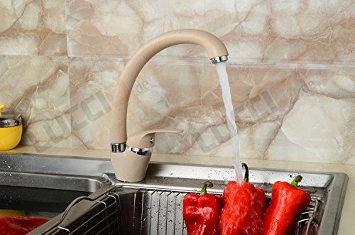ZXC 4100-8D Granit Qualitäts Einhand Spültisch Mischbatterie Armatur Beige- NEU - 3