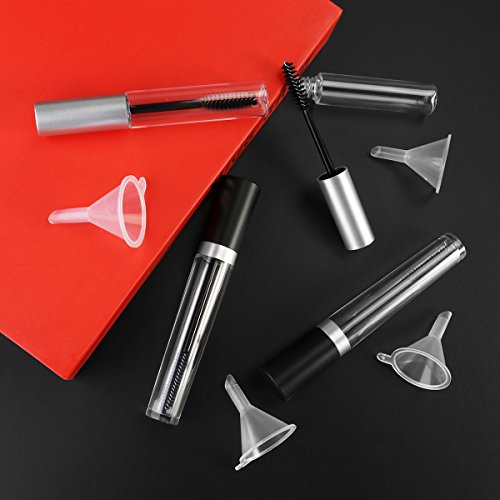 PIXNOR Leere Mascara Rohr mit Wimpern Zauberstab Wimpern Creme Container Flasche, Rubber fügt Trichter-Set für Castor Oil 7,5 ml und 10ml - 6