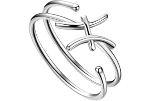 JEWMON Adjustable Zodiac Star Sign Ring for Women 925 Sterling Silver Astrology Ring 12 Constellation Ring Celestial Statement Open Ring Zodiac Jewellery Gifts for Birthday Christmas Day Gifts for Her