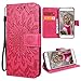 Produktbild VemMore Kompatibel für Samsung Galaxy S6 Edge Hülle Handyhülle Schutzhülle Leder PU Wallet Flip Case Bumper Lederhülle Ledercase Blumen Muster Klapphülle Ultra Slim Dünn Kartenfach Magnetisch - Rot
